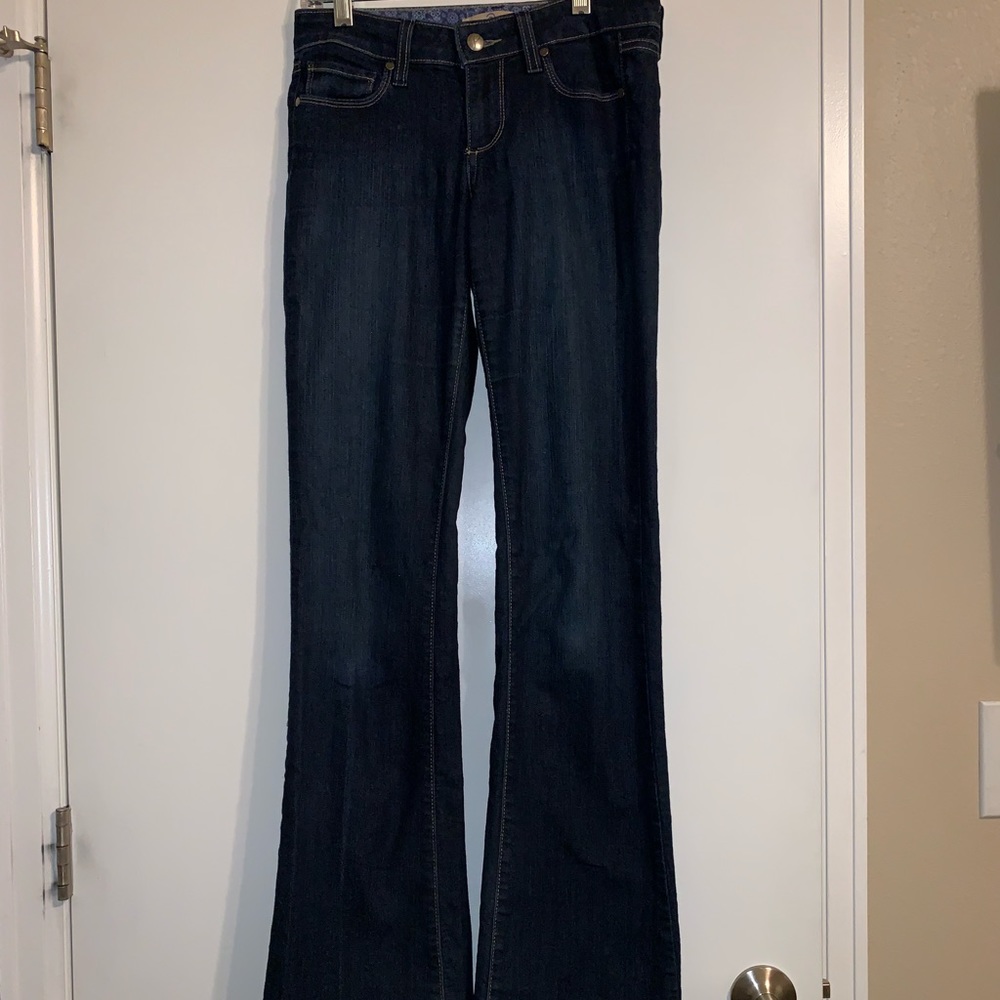 Paige bell bottom dark wash jeans